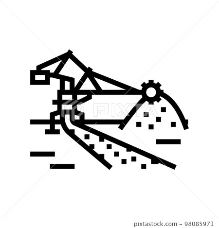 stacker reclaimer steel production line icon vector illustration stacker reclaimer steel production line icon vector illustration 98085971