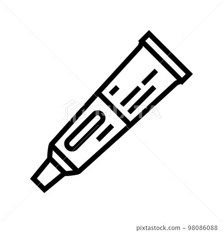 hydrocortisone ointment first aid line icon vector illustration hydrocortisone ointment first aid line icon vector illustration 98086088