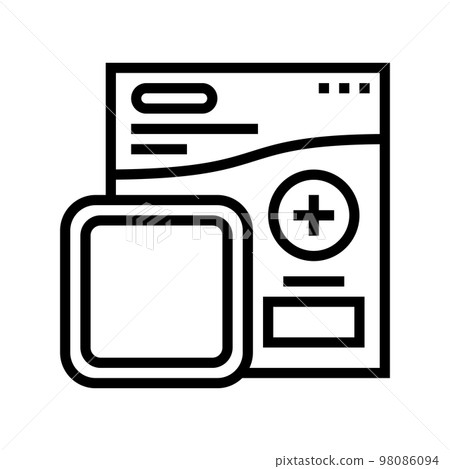 absorbent compress dressing first aid line icon vector illustration 98086094