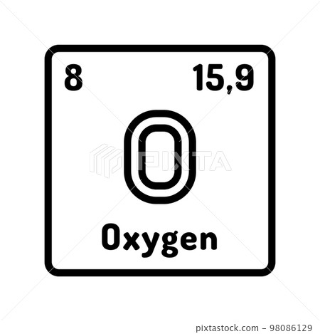 oxygen chemical element line icon vector illustration oxygen chemical element line icon vector illustration 98086129