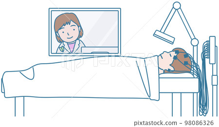 接受腦電圖檢查的患者和新技師 98086326