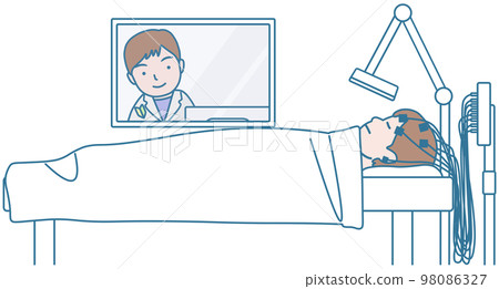 接受腦電圖檢查的患者和新技師 98086327