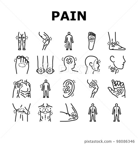 pain body ache health back icons set vector 98086346