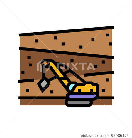 open pit mine steel production color icon vector illustration open pit mine steel production color icon vector illustration 98086375
