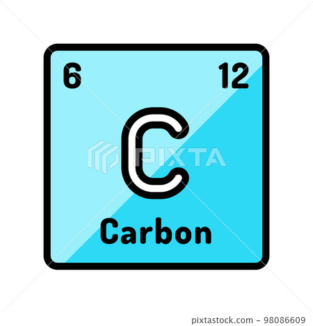 carbon chemical element color icon vector illustration 98086609