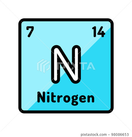 nitrogen chemical element color icon vector illustration 98086653