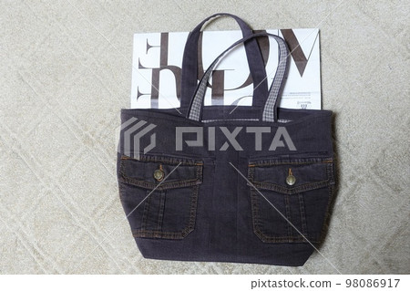 Handmade tote bag Originally a jeans bag 98086917