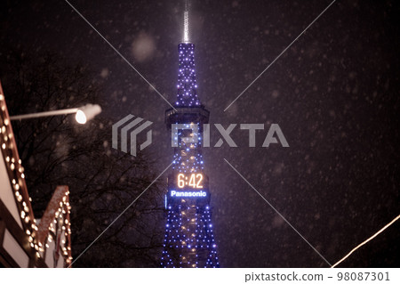Winter TV tower Winter TV tower 98087301