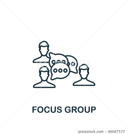 Focus Group icon. Monochrome simple Project Management icon for templates, web design and infographics 98087577