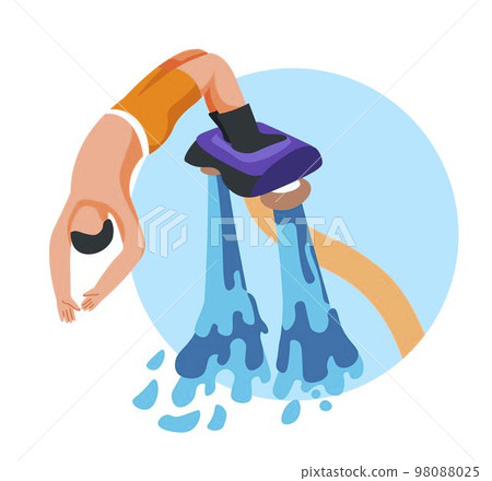 Flyboard flying, extreme sports summer activity 98088025