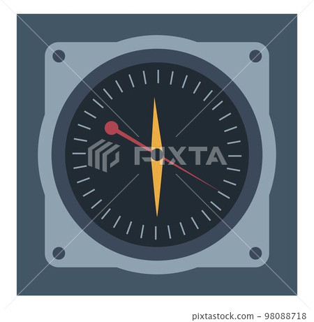 Panel showing direction, compass with arrow icon 98088718
