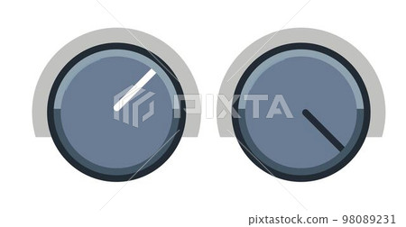 Panel elements parts and knobs for control, vector 98089231