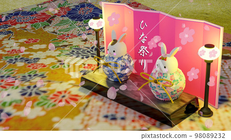 3D Rabbit Hinamatsuri Tiered Decoration 98089232
