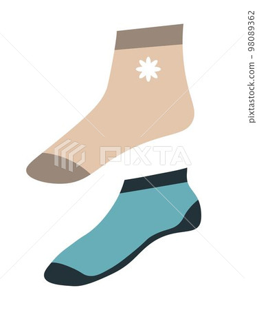 Ankle length socks, men and women clothes vector Ankle length socks, men and women clothes vector 98089362