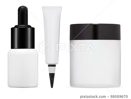 Cream jar and cream tube vector mockup design, isolated 98089670