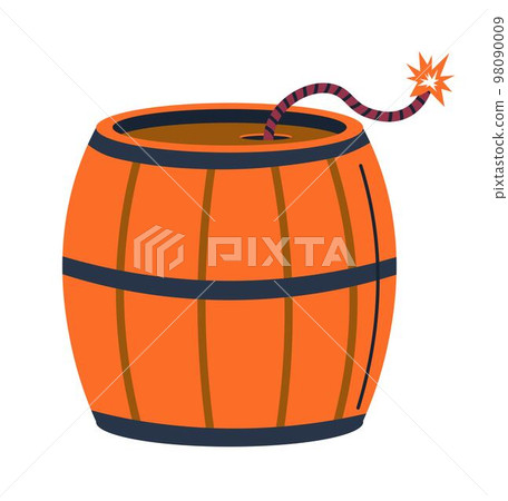 Bomb and explosive weapons types, barrel with rope 98090009
