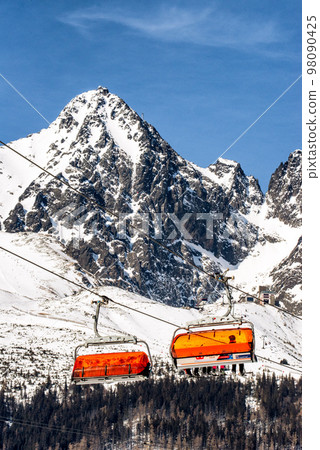 Ski-lift in resort Tatranska Lomnica in High Tatras mountains, Slovakia 98090425