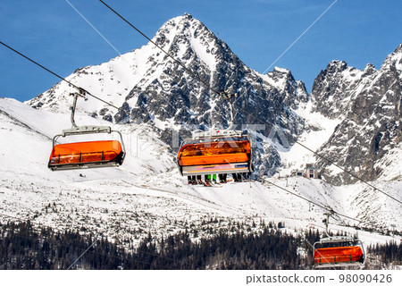 Ski-lift in resort Tatranska Lomnica in High Tatras mountains, Slovakia 98090426