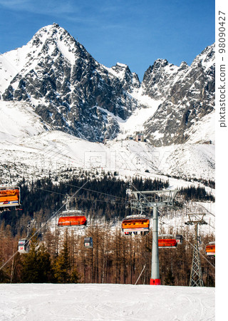 Ski-lift in resort Tatranska Lomnica in High Tatras mountains, Slovakia 98090427