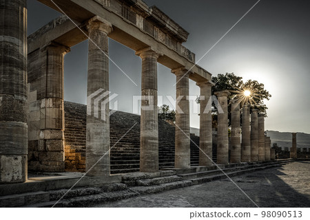 Lindos acropolis in Rhodes island in Greece 98090513
