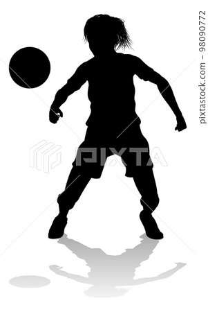 Female Soccer Football Player Woman Silhouette Female Soccer Football Player Woman Silhouette 98090772