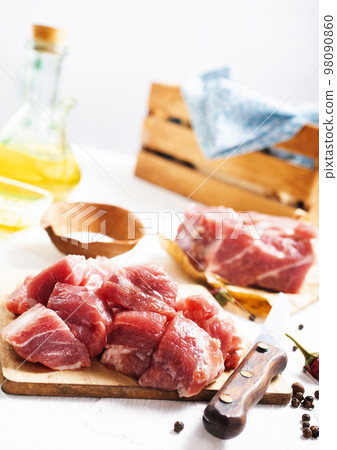 fresh meat on wooden board fresh meat on wooden board 98090860