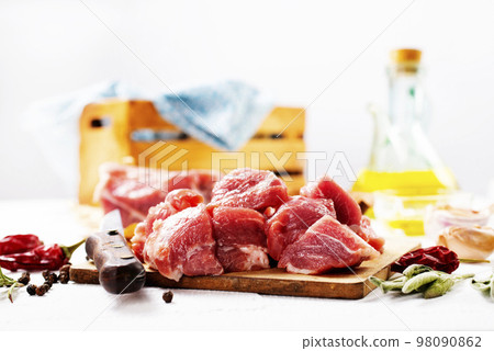 fresh meat on wooden board fresh meat on wooden board 98090862