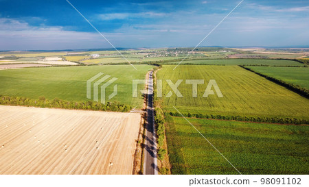 Aerial drone view of nature in Moldova 98091102