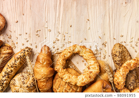 Assortment of fresh bakery products 98091955