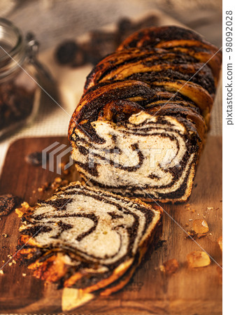 Twisted babka with poppy seeds. 98092028