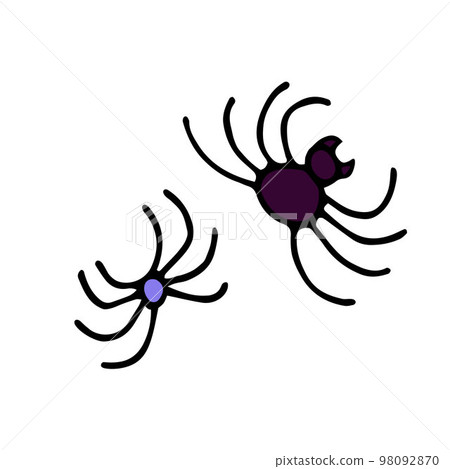 Doodle purple spider isolated on white background Doodle purple spider isolated on white background 98092870