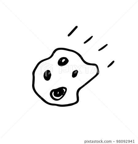 Line Space doodle comet. Hand drawn asteroid Line Space doodle comet. Hand drawn asteroid 98092941