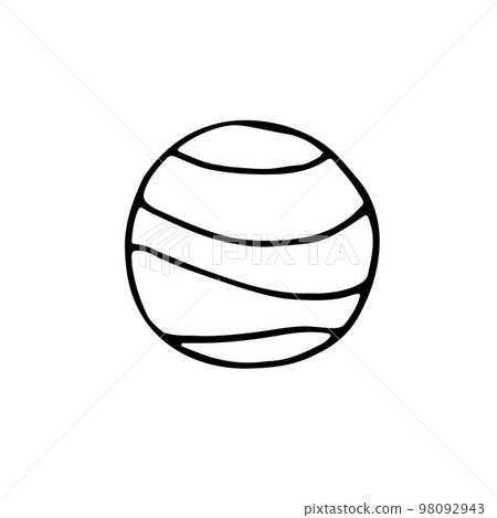 Outline Space doodle image. Hand drawn Planet Outline Space doodle image. Hand drawn Planet 98092943
