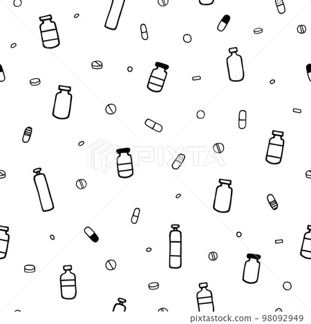 Seamless vector medical pattern Seamless vector medical pattern 98092949