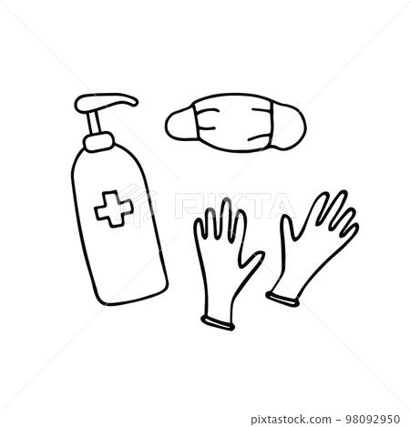 Medical protective doodle set Medical protective doodle set 98092950