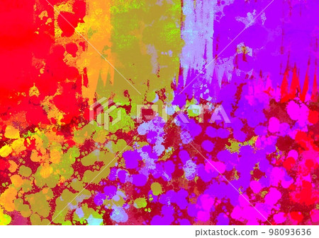 Retro rainbow color, dull color, colorful, watercolor, crayon, colored pencil, background material, bright 98093636