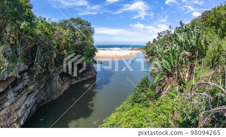 Tropical River Lagoon Beach Holiday Landscape 98094265