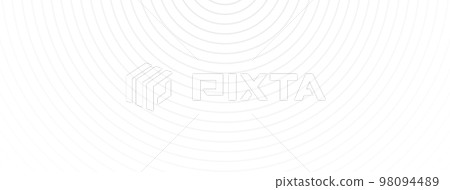 Dynamic circle line long background. White stripe texture. Concentric gray subtle element. Fabric material decoration. Abstract banner. Minimal template. Business neutral design. Vector illustration 98094489