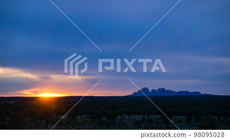 Mount Olga (Kata Tjuta) and sunset 98095028