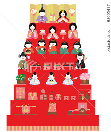 Hinamatsuri's cute Hinamatsuri 7-tier decoration 98095457