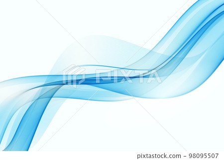 Blue transparent wave design element on white background. Blue transparent wave design element on white background. 98095507