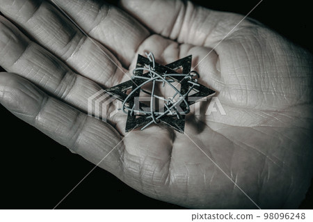 star of david tied with some barbed wire star of david tied with some barbed wire 98096248