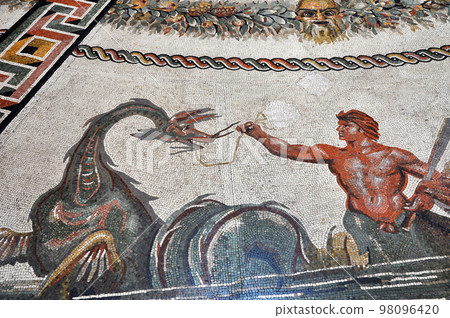 Ancient mosaic tiled floor in the Vatican Ancient mosaic tiled floor in the Vatican 98096420