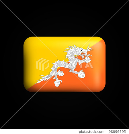 Bhutan Flag 3D Icon. National Flag of Bhutan Bhutan Flag 3D Icon. National Flag of Bhutan 98096595