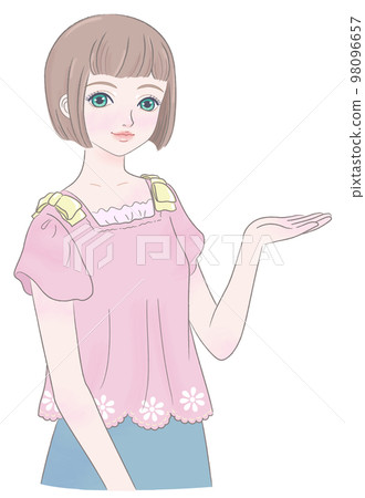 girl showing hand girl showing hand 98096657