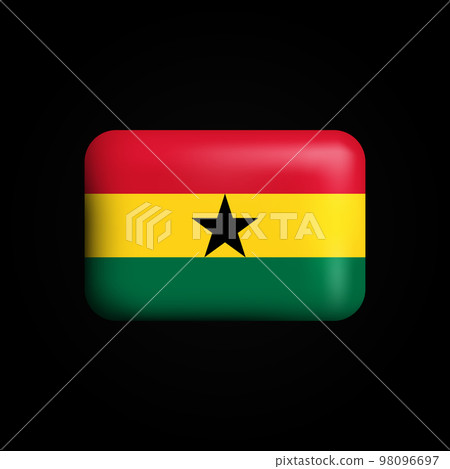 Ghana Flag 3D Icon. National Flag of Ghana 98096697