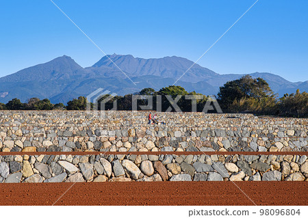 Mt. Unzen Fugen and Potato Fields Mt. Unzen Fugen and Potato Fields 98096804