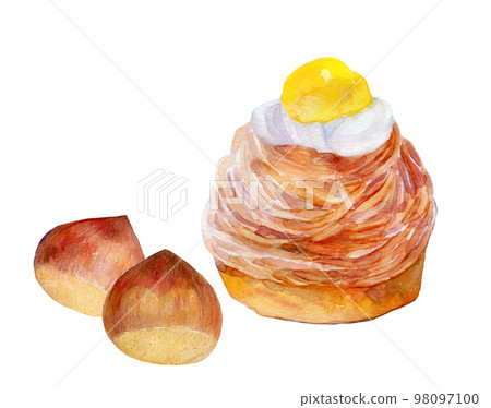 Watercolor illustration Mont Blanc 98097100