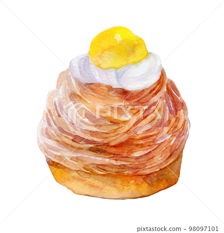 Watercolor illustration Mont Blanc 98097101