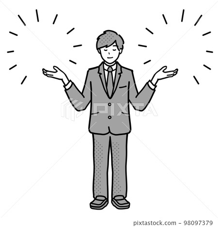 Male student in uniform full of dreams and hopes full-body illustration monochrome Male student in uniform full of dreams and hopes full-body illustration monochrome 98097379